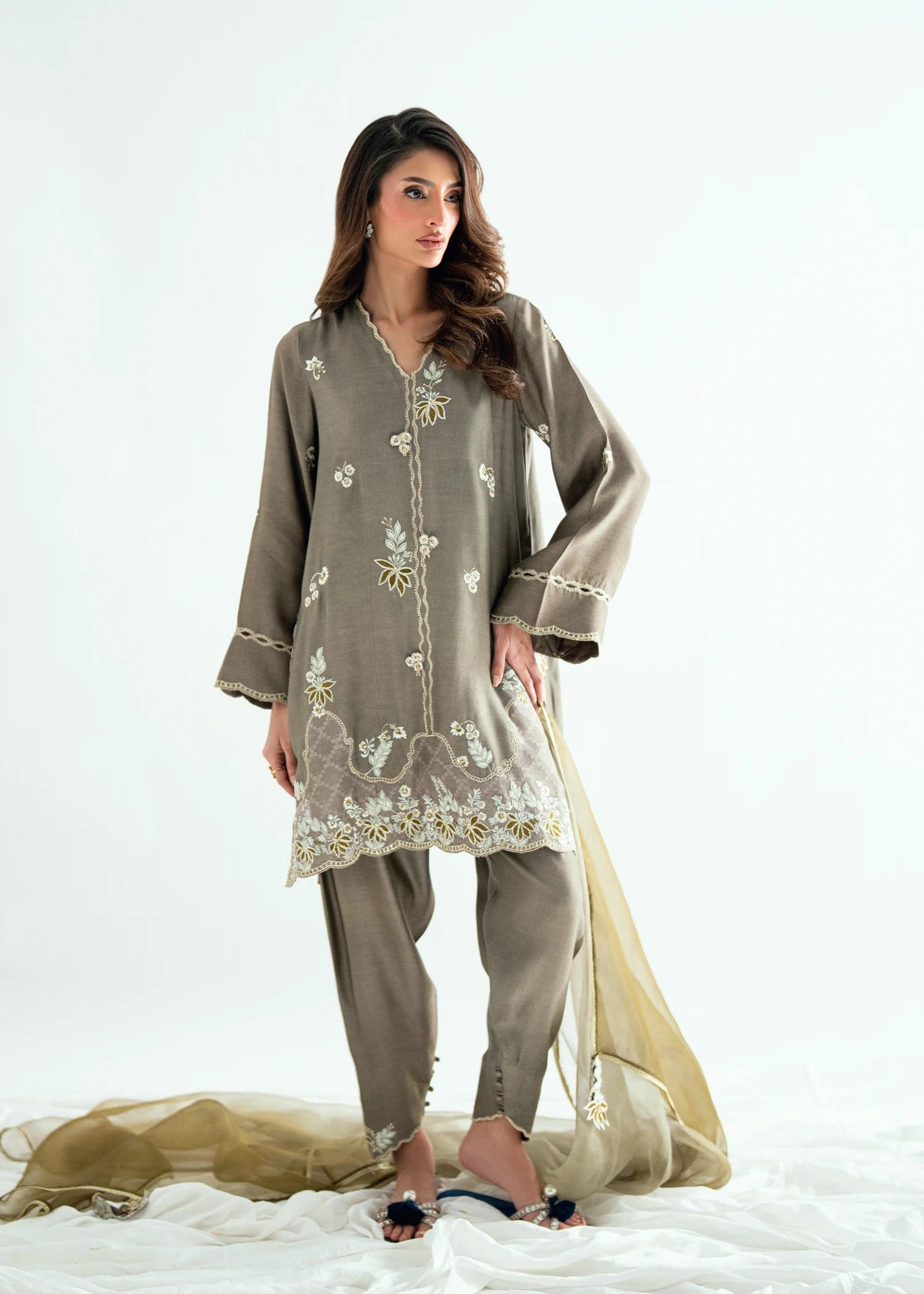 Umsha | Jardin De Luxe |Royal Ash by Umsha - Designer Dress  - Type : Ladies Clothes - Available at Libayah - 100% Original 