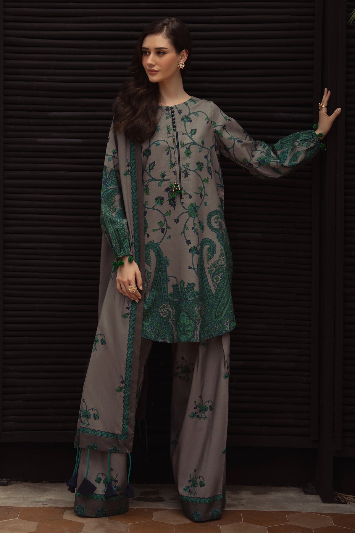 Charizma | C Prints Winter 25 |  3-PC Unstitched Printed Linen Collection CPW5-07 by Charizma - Designer Dress  - Type : Ladies Clothes - Available at Libayah - 100% Original 