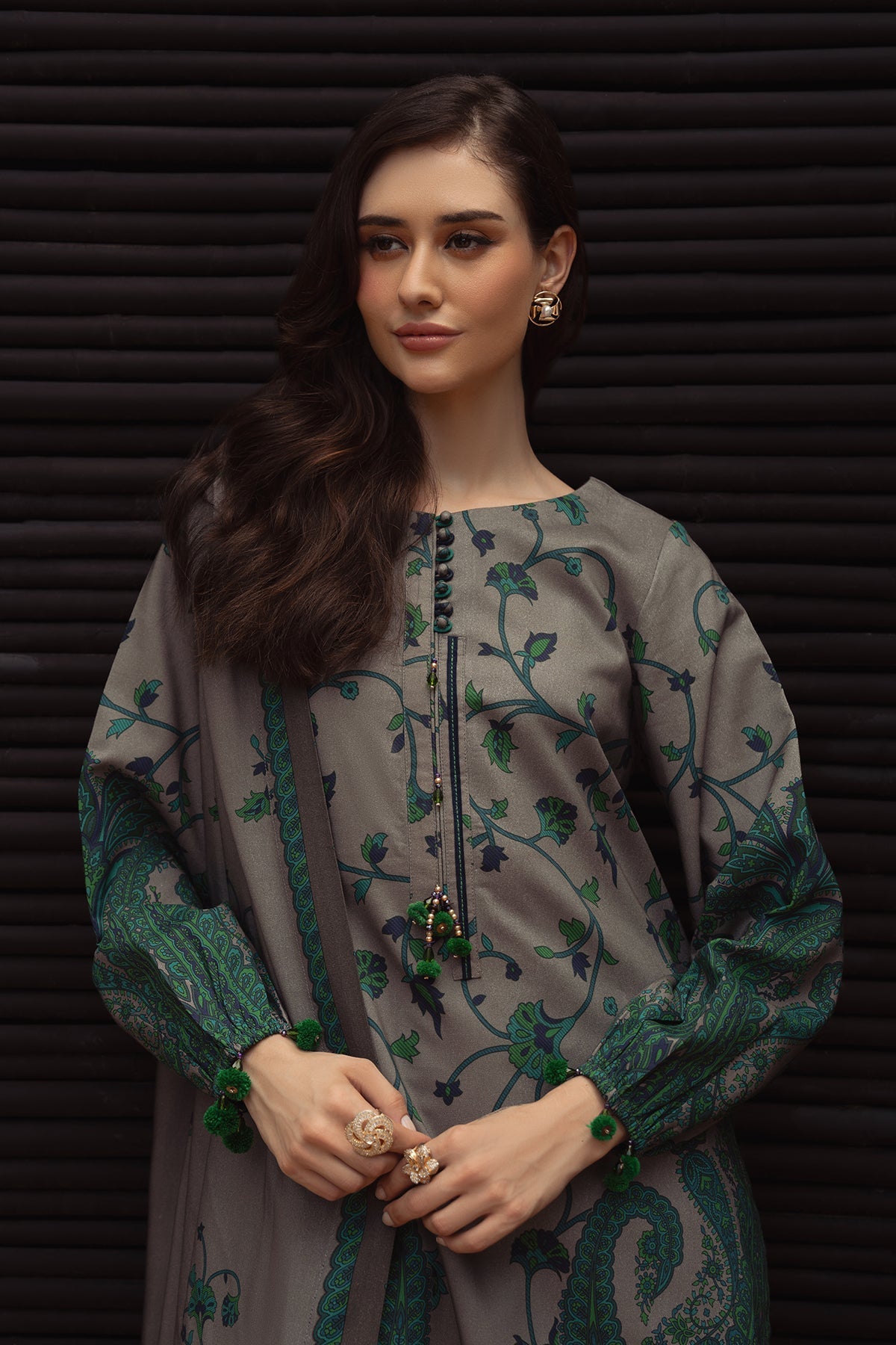 Charizma | C Prints Winter 25 |  3-PC Unstitched Printed Linen Collection CPW5-07 by Charizma - Designer Dress  - Type : Ladies Clothes - Available at Libayah - 100% Original 