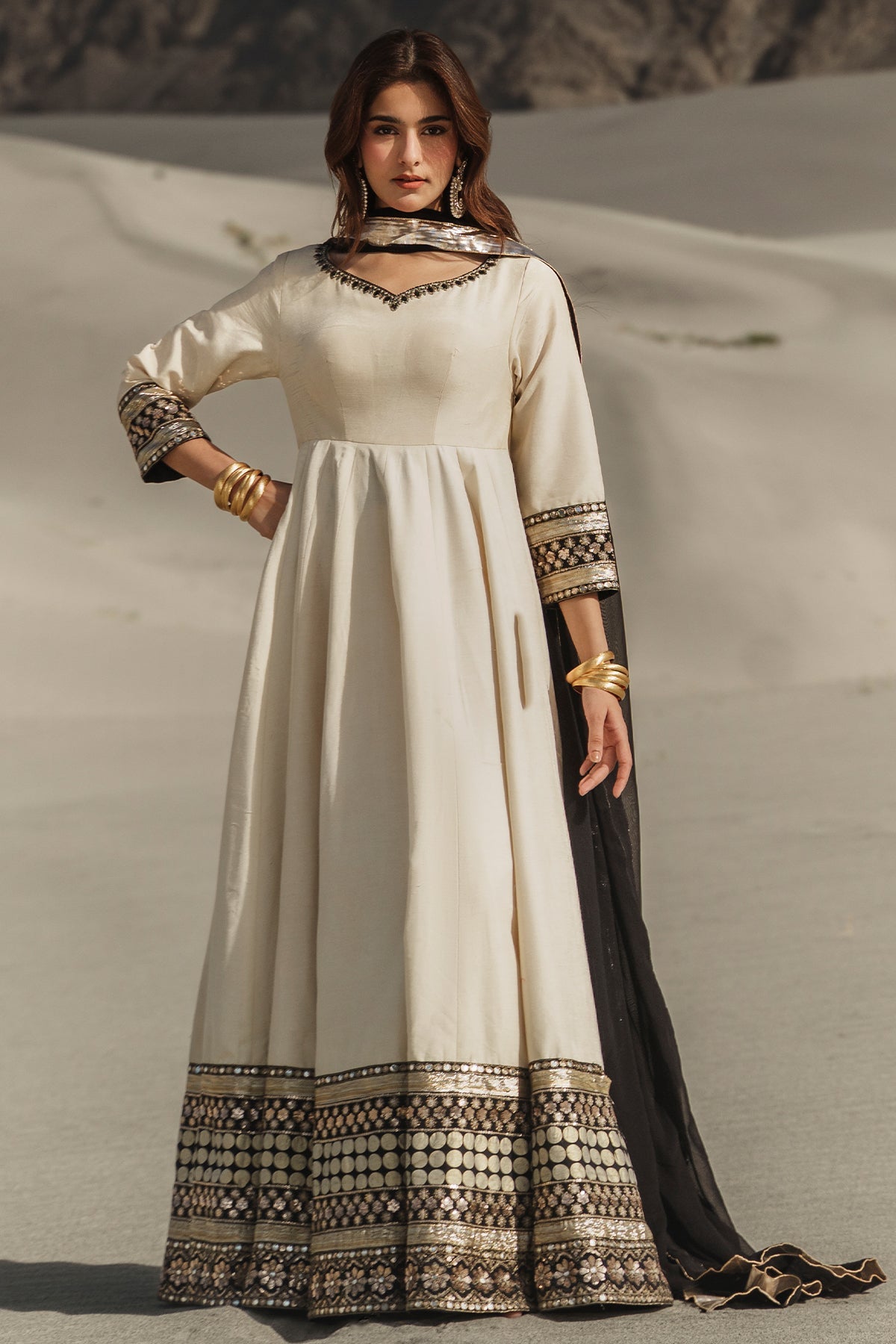 Charizma | Festive Pret | 3 Pcs Stitched Raw Silk Pishwas CMA-6-468 by Charizma - Designer Dress  - Type : Ladies Clothes - Available at Libayah - 100% Original 