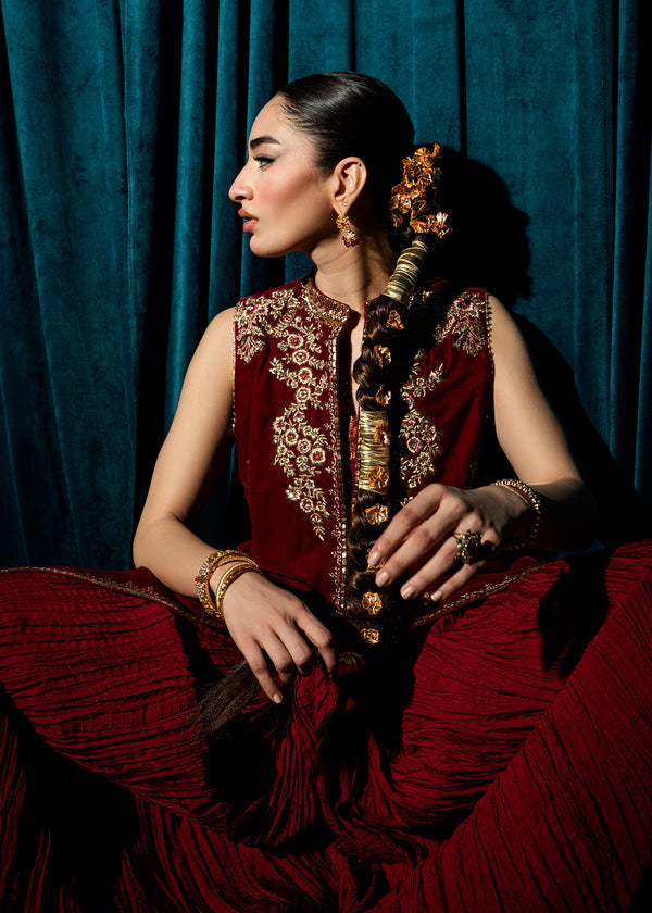 Umsha | Velvet Code | Regal Ruby by Umsha - Designer Dress  - Type : Ladies Clothes - Available at Libayah - 100% Original 