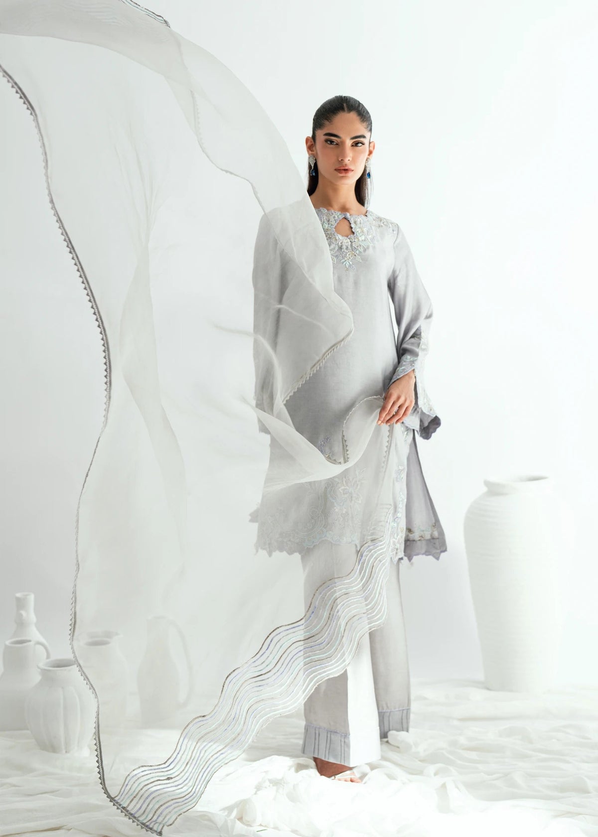 Umsha | Jardin De Luxe | Silver Mist by Umsha - Designer Dress  - Type : Ladies Clothes - Available at Libayah - 100% Original 