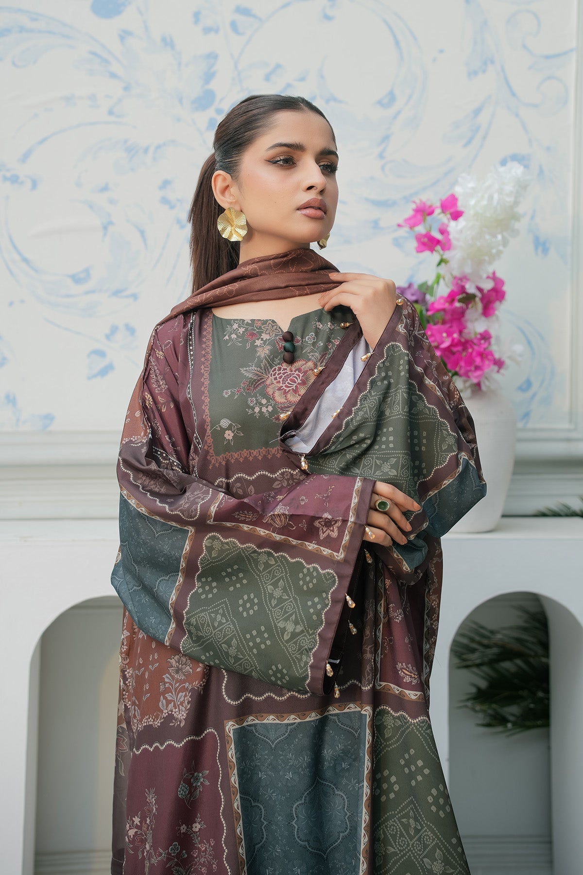 Maryams | Lawn Edit 26 | Basil by Maryams - Designer Dress  - Type : Ladies Clothes - Available at Libayah - 100% Original 