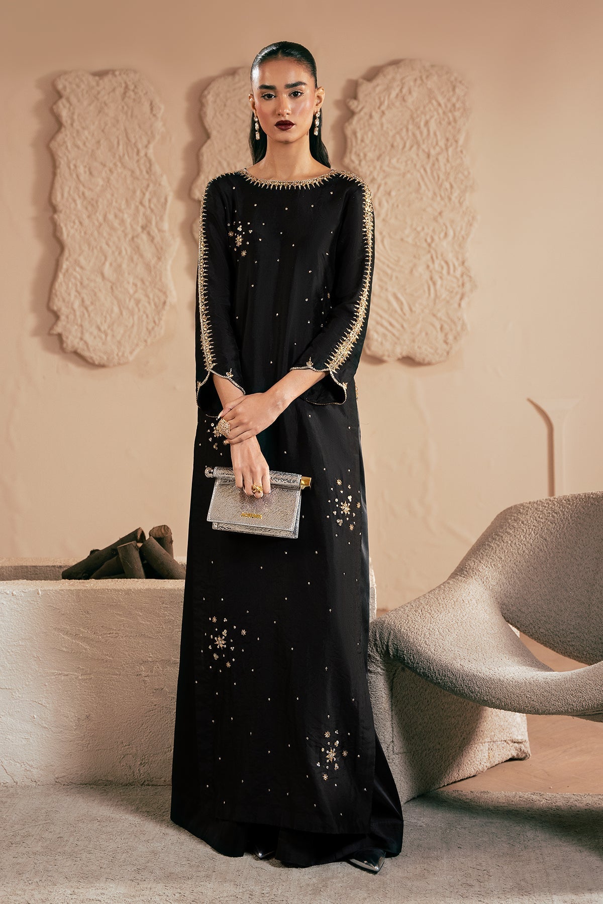 Mina Kashif | Emilie Formals | Black Noir by Mina Kashif - Designer Dress - Type : Formal Dress - Available at Libayah - 100% Original
