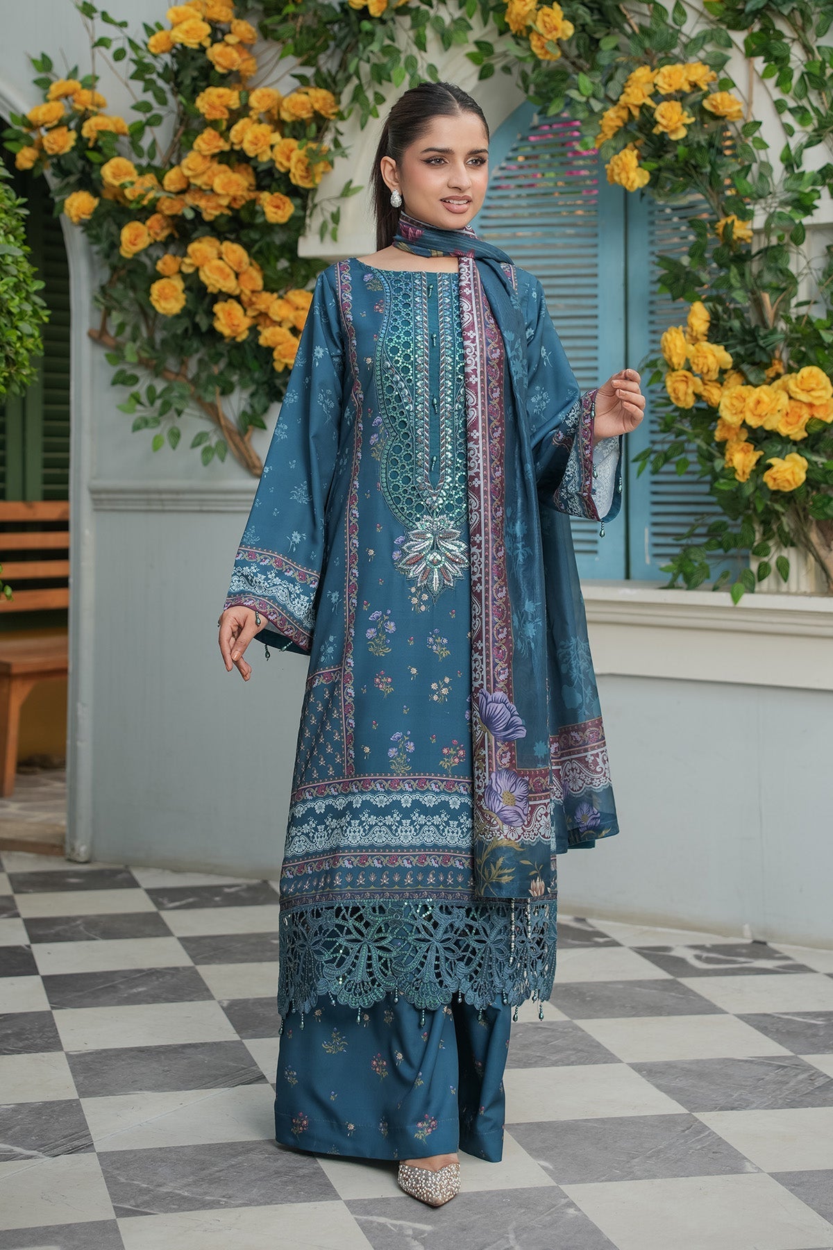 Maryams | Lawn Edit 26 | Crimson by Maryams - Designer Dress  - Type : Ladies Clothes - Available at Libayah - 100% Original 