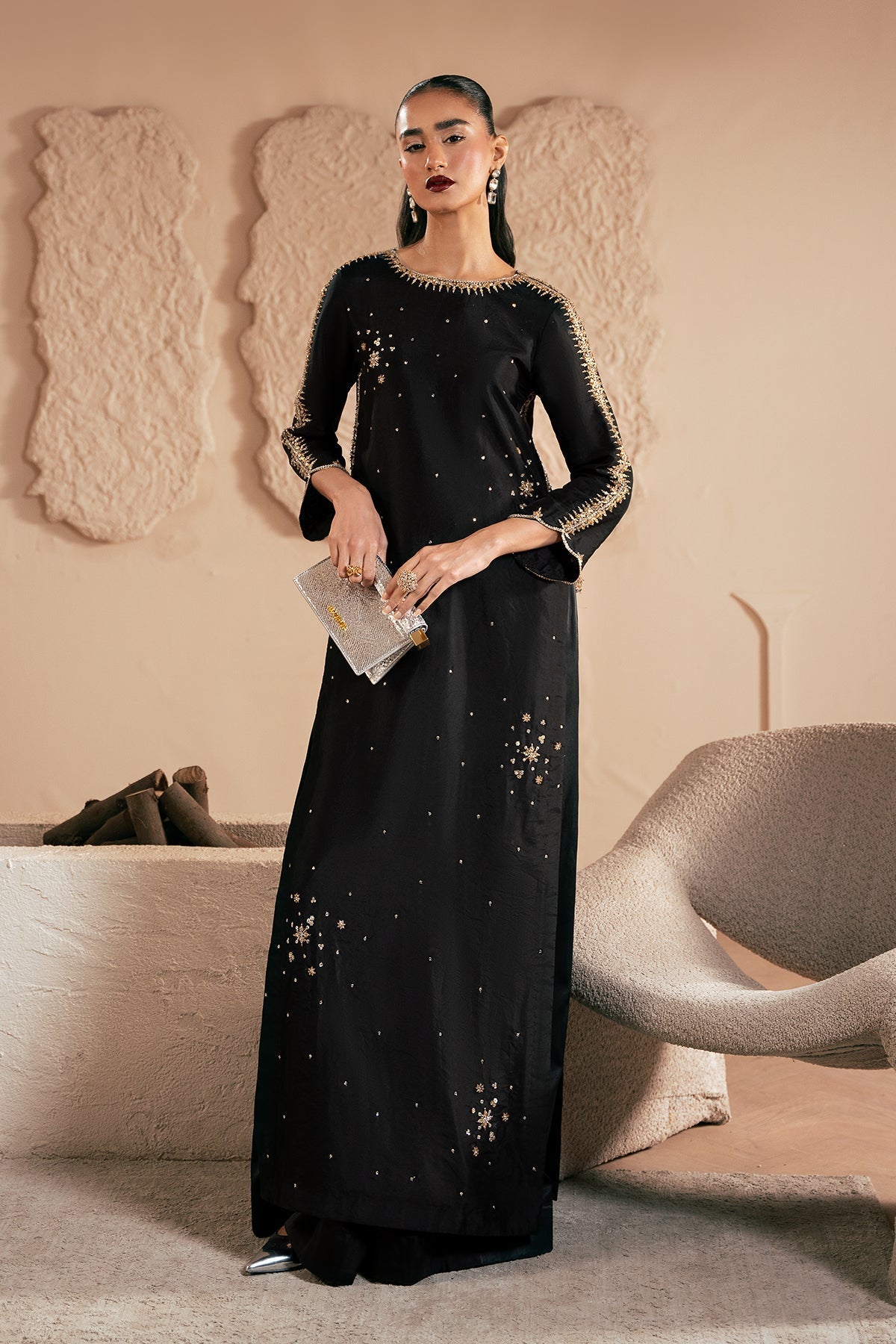 Mina Kashif | Emilie Formals | Black Noir by Mina Kashif - Designer Dress - Type : Formal Dress - Available at Libayah - 100% Original