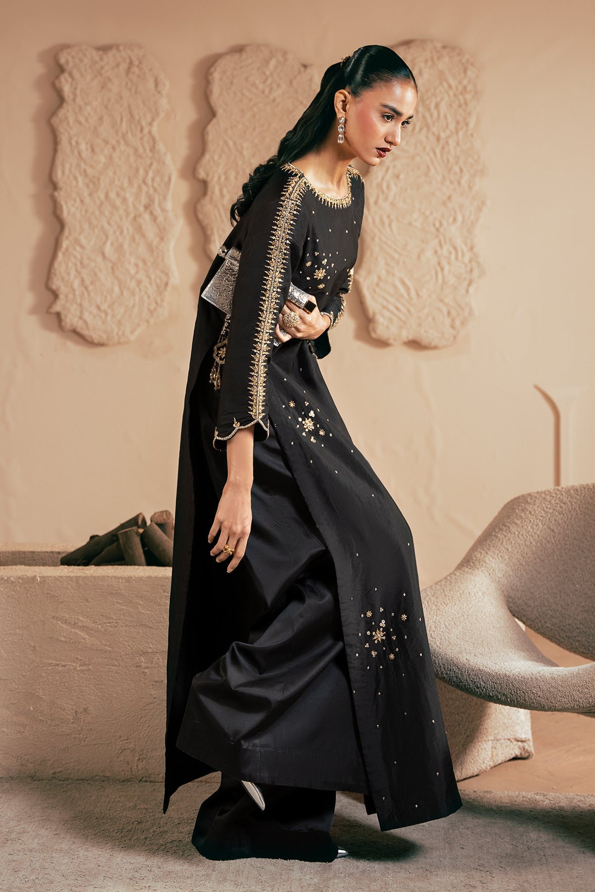 Mina Kashif | Emilie Formals | Black Noir by Mina Kashif - Designer Dress - Type : Formal Dress - Available at Libayah - 100% Original