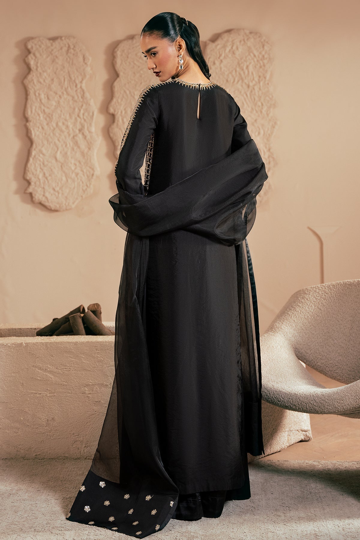 Mina Kashif | Emilie Formals | Black Noir by Mina Kashif - Designer Dress - Type : Formal Dress - Available at Libayah - 100% Original