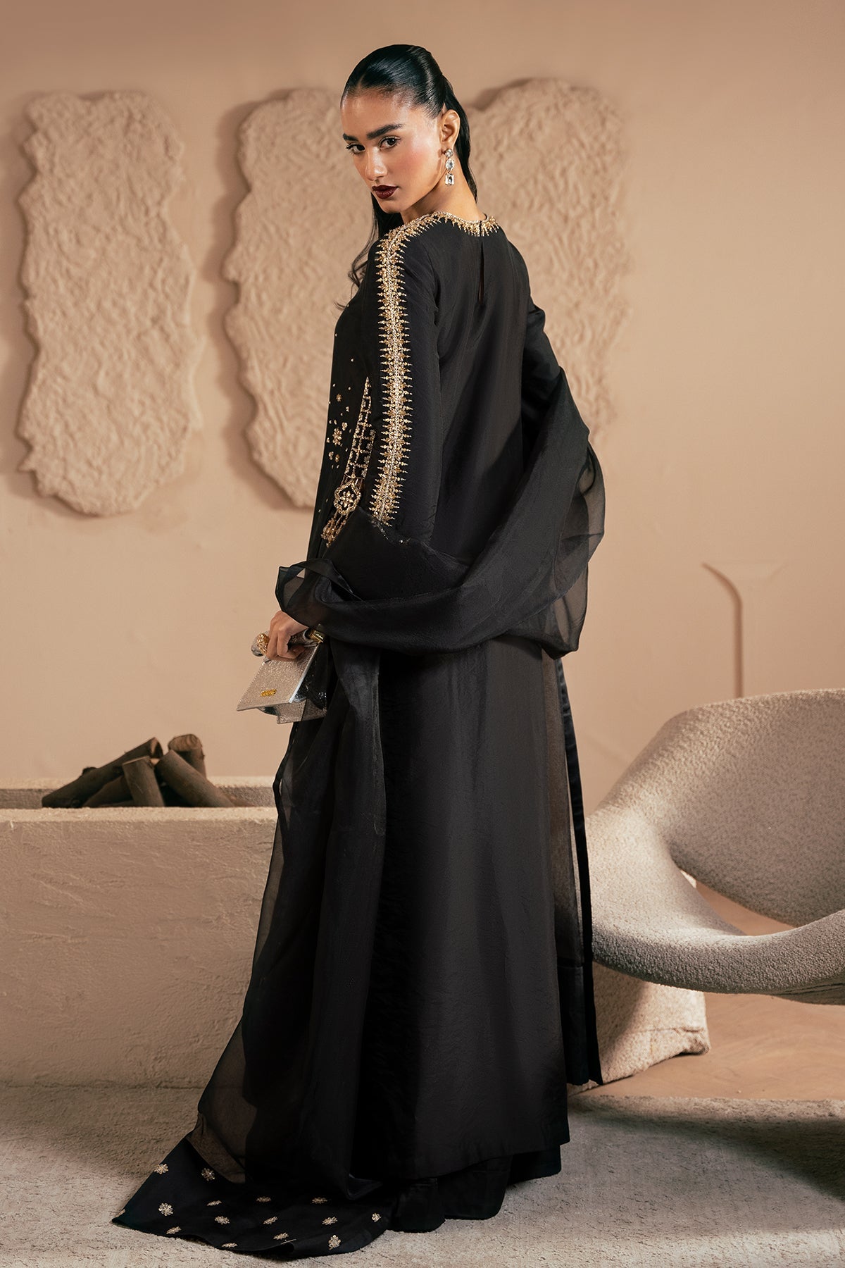 Mina Kashif | Emilie Formals | Black Noir by Mina Kashif - Designer Dress - Type : Formal Dress - Available at Libayah - 100% Original