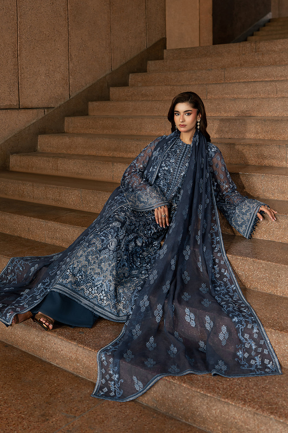 Lavish Premium | Lazawal Formals | Sapphire Veil by Lavish Premium - Designer Dress  - Type : Ladies Clothes - Available at Libayah - 100% Original 