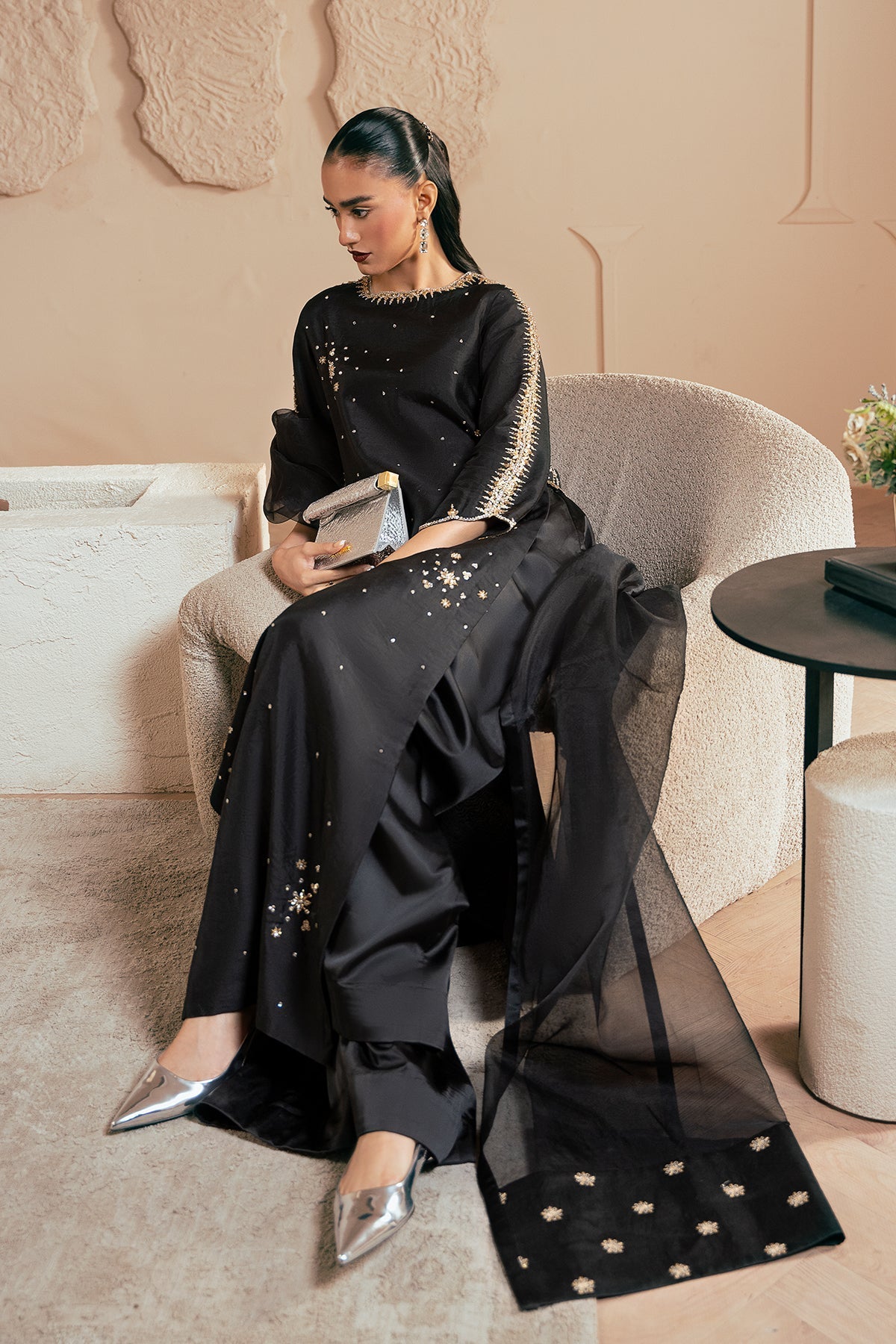 Mina Kashif | Emilie Formals | Black Noir by Mina Kashif - Designer Dress - Type : Formal Dress - Available at Libayah - 100% Original
