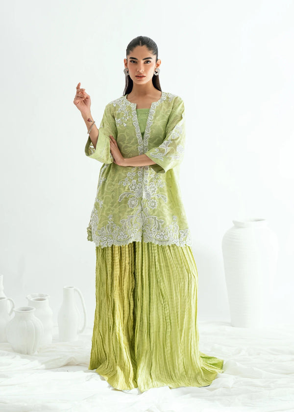 Umsha | Jardin De Luxe | Pistachio Mist by Umsha - Designer Dress  - Type : Ladies Clothes - Available at Libayah - 100% Original 