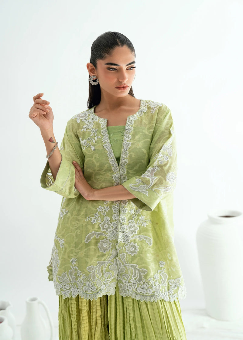 Umsha | Jardin De Luxe | Pistachio Mist by Umsha - Designer Dress  - Type : Ladies Clothes - Available at Libayah - 100% Original 