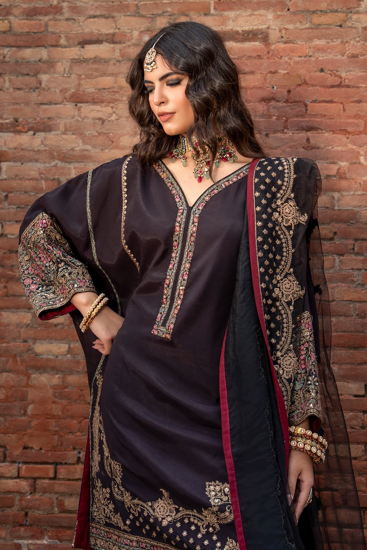 Charizma | Festive Pret | 3-PC Embroidered Raw Silk CMA-6-383 by Charizma - Designer Dress  - Type : Ladies Clothes - Available at Libayah - 100% Original 