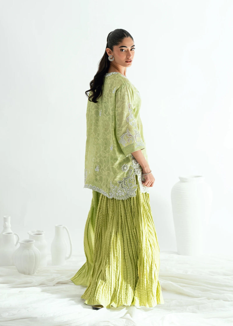 Umsha | Jardin De Luxe | Pistachio Mist by Umsha - Designer Dress  - Type : Ladies Clothes - Available at Libayah - 100% Original 