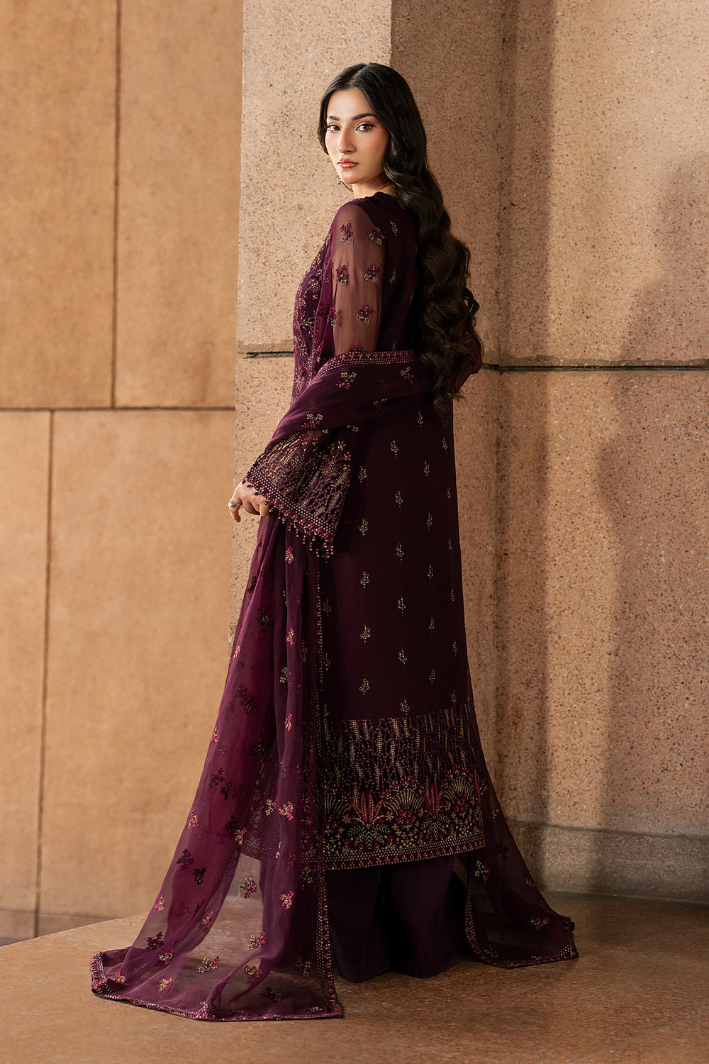 Lavish Premium | Lazawal Formals | MAROON MAJESTY by Lavish Premium - Designer Dress  - Type : Ladies Clothes - Available at Libayah - 100% Original 