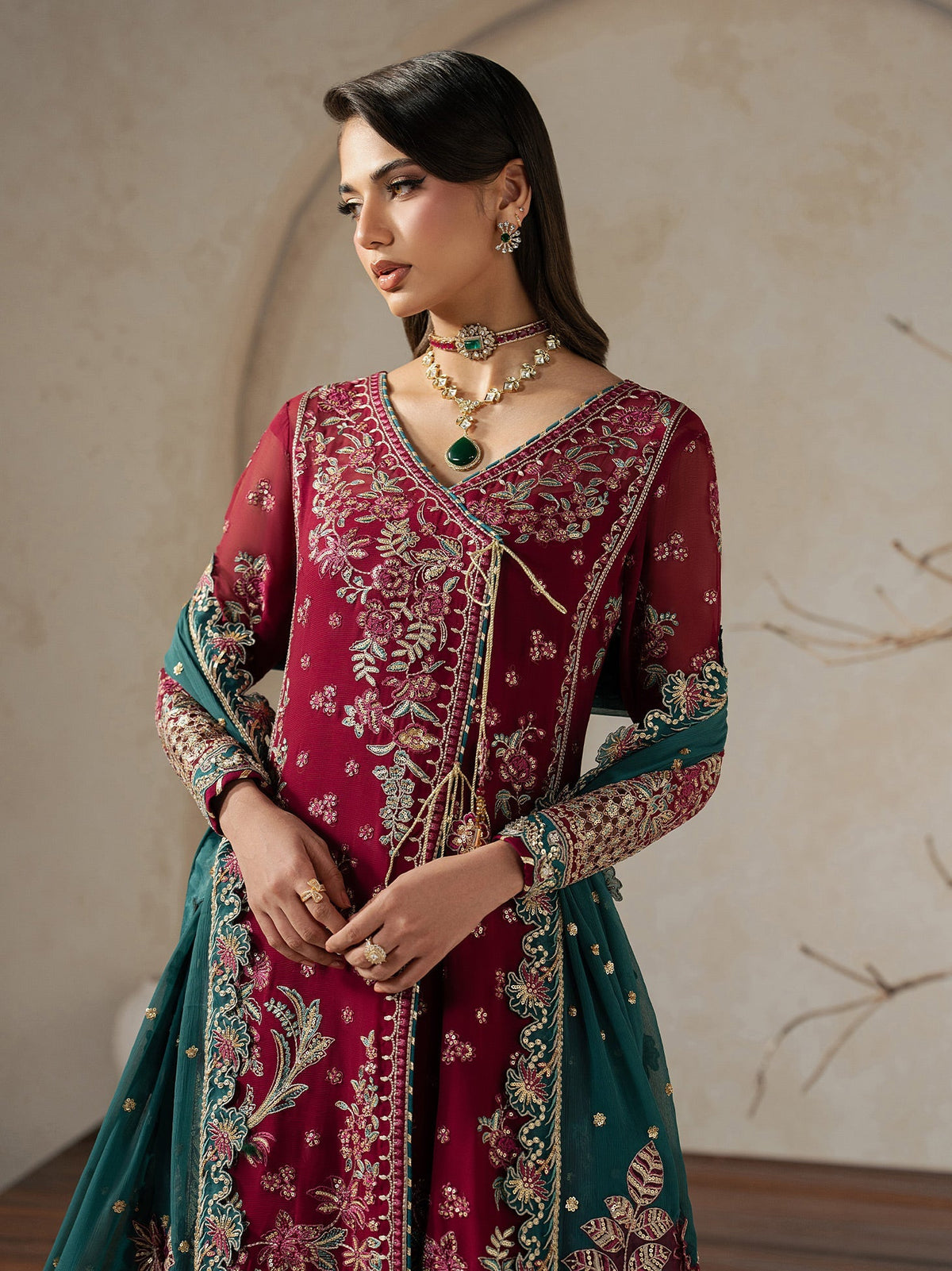 Gulaal | Inaaya Embroidered Chiffon 26 |Jinaan by Gulaal - Designer Dress  - Type : Ladies Clothes - Available at Libayah - 100% Original 