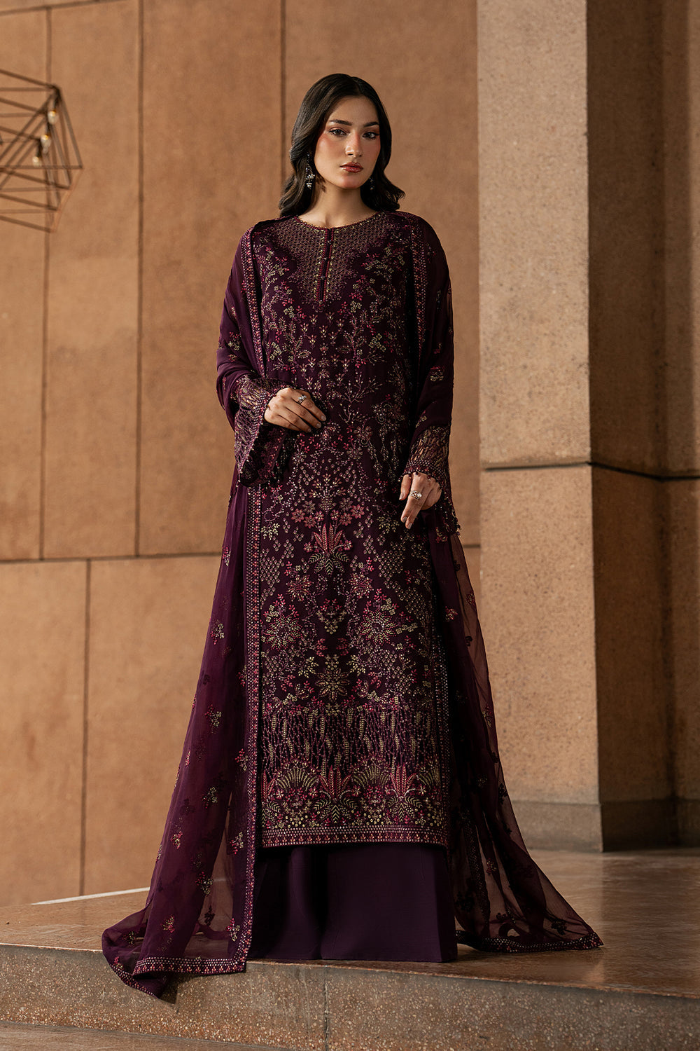 Lavish Premium | Lazawal Formals | MAROON MAJESTY by Lavish Premium - Designer Dress  - Type : Ladies Clothes - Available at Libayah - 100% Original 