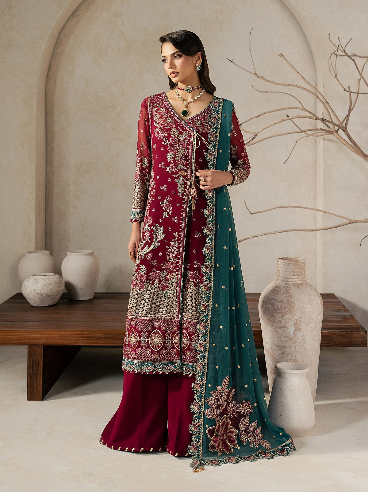 Gulaal | Inaaya Embroidered Chiffon 26 |Jinaan by Gulaal - Designer Dress  - Type : Ladies Clothes - Available at Libayah - 100% Original 