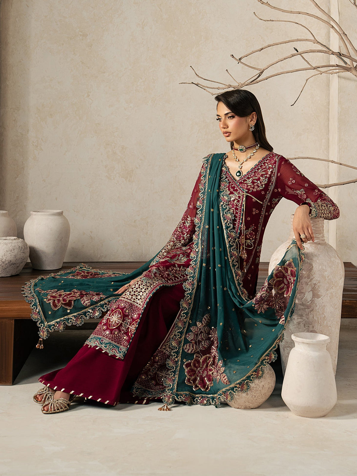 Gulaal | Inaaya Embroidered Chiffon 26 |Jinaan by Gulaal - Designer Dress  - Type : Ladies Clothes - Available at Libayah - 100% Original 