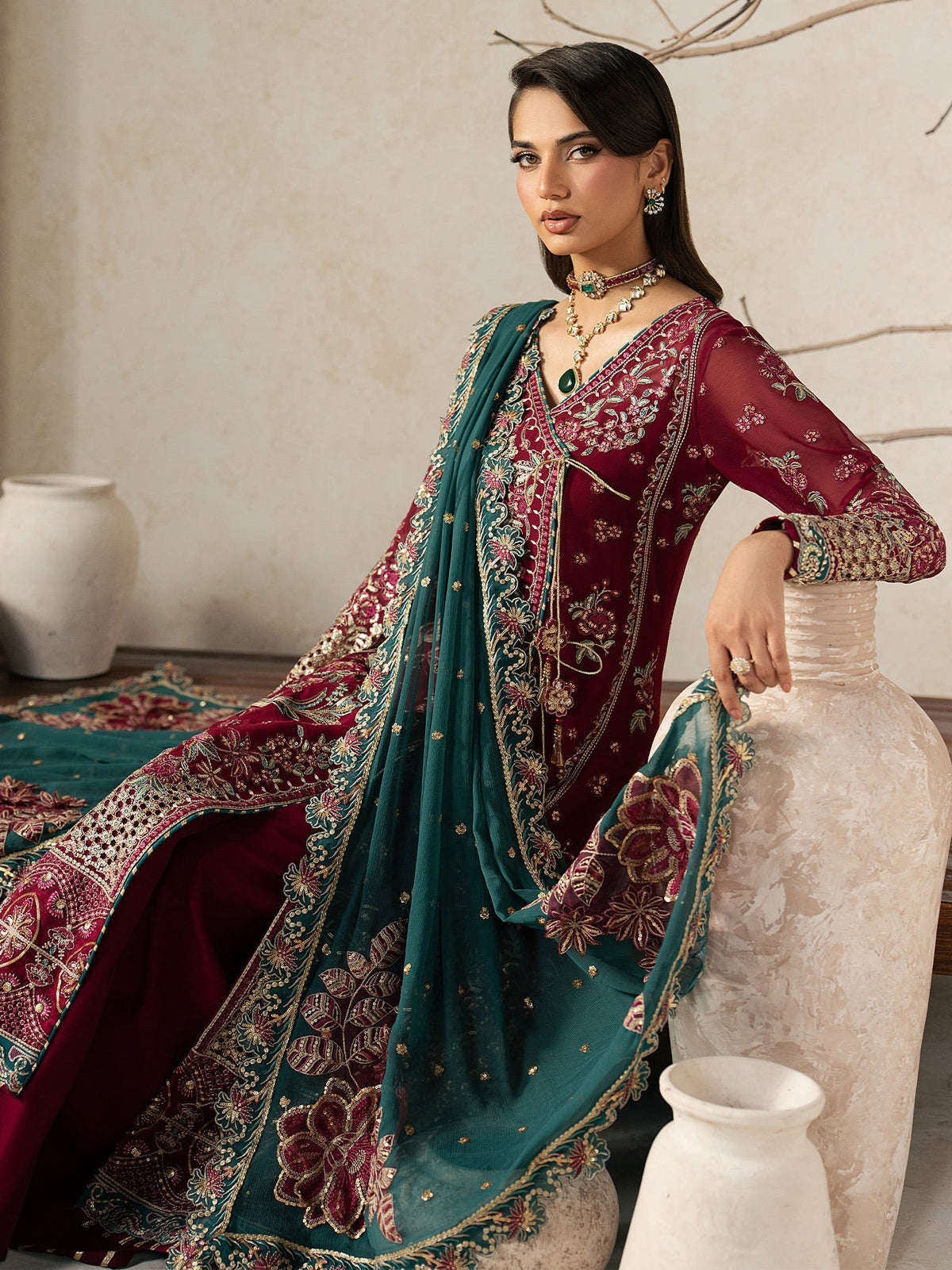 Gulaal | Inaaya Embroidered Chiffon 26 |Jinaan by Gulaal - Designer Dress  - Type : Ladies Clothes - Available at Libayah - 100% Original 