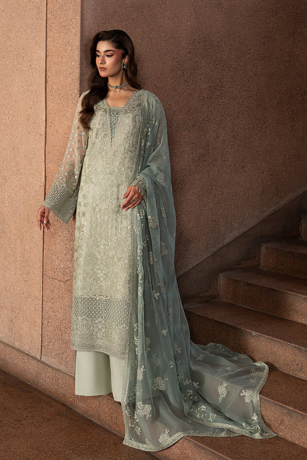 Lavish Premium | Lazawal Formals | PISTACHIO PEARL by Lavish Premium - Designer Dress  - Type : Ladies Clothes - Available at Libayah - 100% Original 