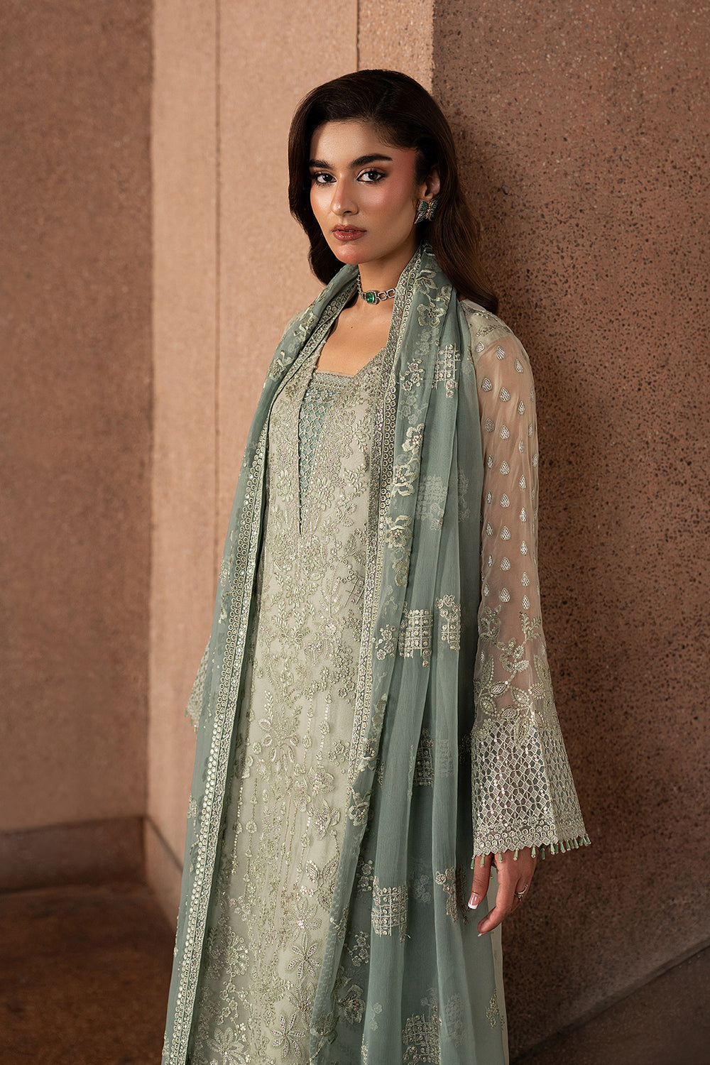 Lavish Premium | Lazawal Formals | PISTACHIO PEARL by Lavish Premium - Designer Dress  - Type : Ladies Clothes - Available at Libayah - 100% Original 