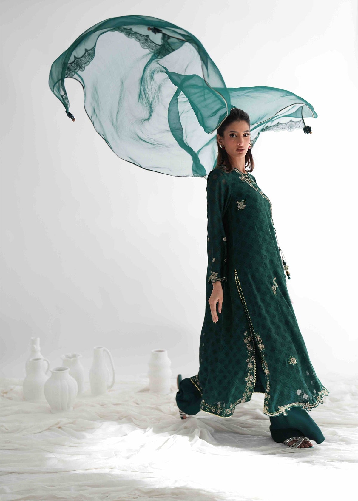 Umsha | Jardin De Luxe | Emerald Canopy by Umsha - Designer Dress  - Type : Ladies Clothes - Available at Libayah - 100% Original 