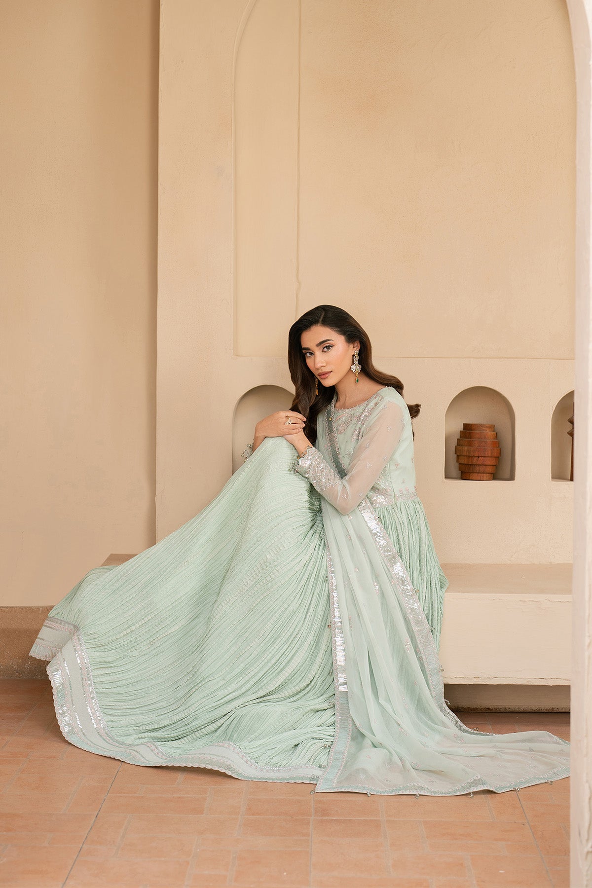 Alizeh | Ready to wear | Green Dress 3 Piece - RTW1020 by Alizeh - Designer Dress  - Type : Ladies Clothes - Available at Libayah - 100% Original 