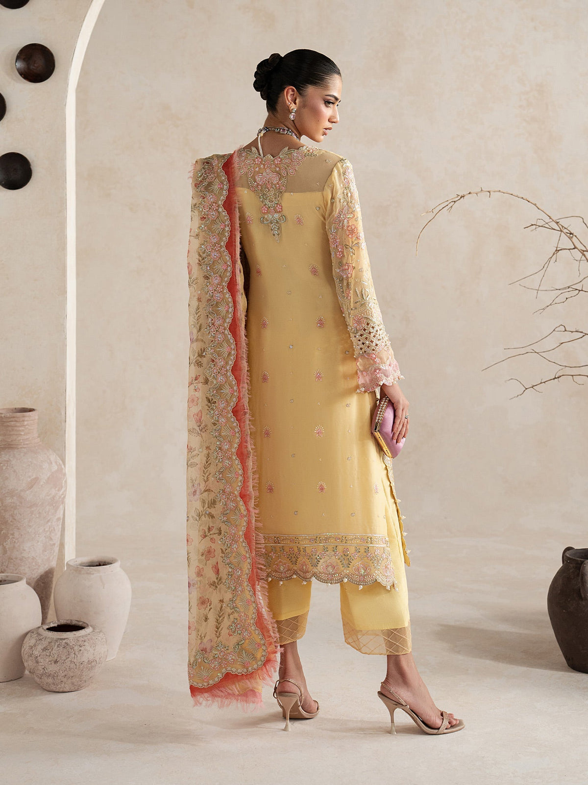 Gulaal | Inaaya Embroidered Chiffon 26 |Roselle by Gulaal - Designer Dress  - Type : Ladies Clothes - Available at Libayah - 100% Original 