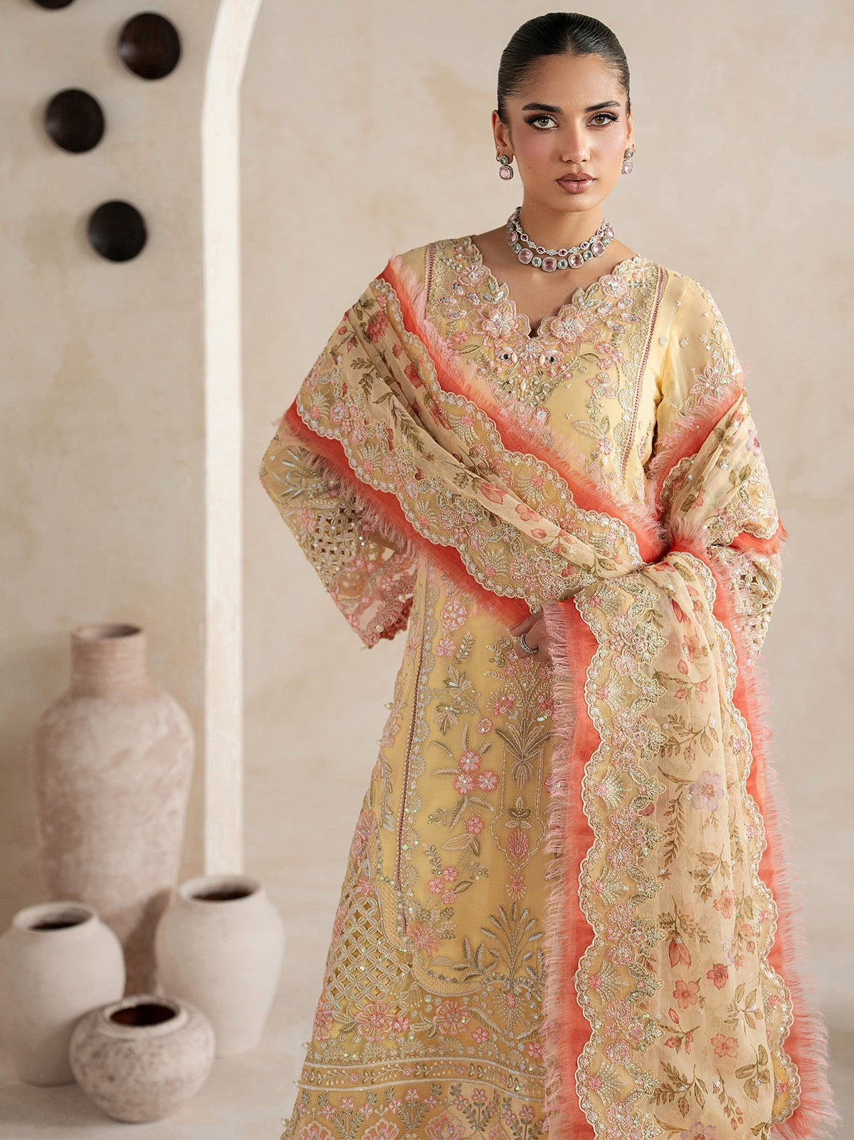 Gulaal | Inaaya Embroidered Chiffon 26 |Roselle by Gulaal - Designer Dress  - Type : Ladies Clothes - Available at Libayah - 100% Original 