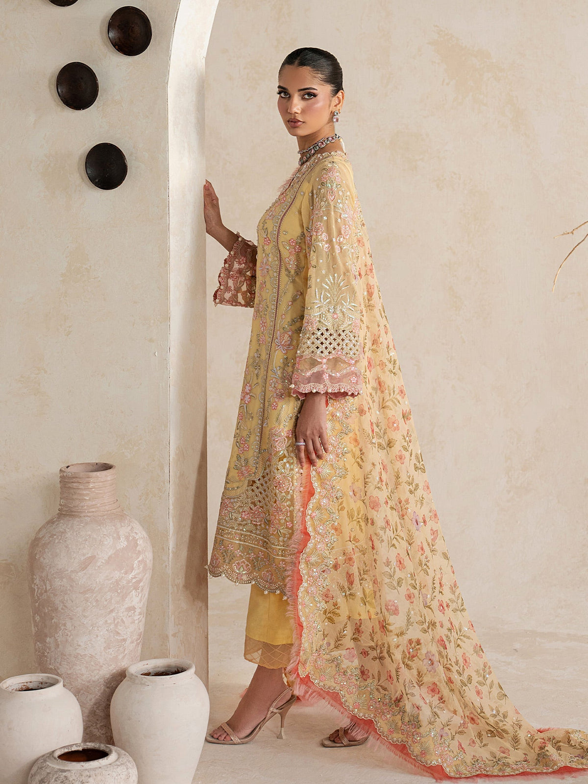 Gulaal | Inaaya Embroidered Chiffon 26 |Roselle by Gulaal - Designer Dress  - Type : Ladies Clothes - Available at Libayah - 100% Original 
