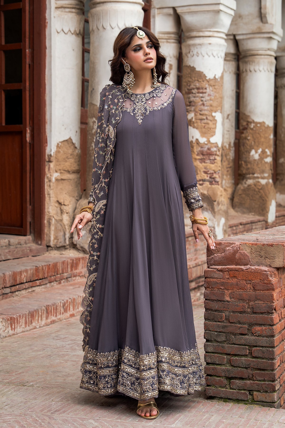 Charizma | Festive Pret | 3-PC Embroidered Chiffon CMA-6-450 by Charizma - Designer Dress  - Type : Ladies Clothes - Available at Libayah - 100% Original 