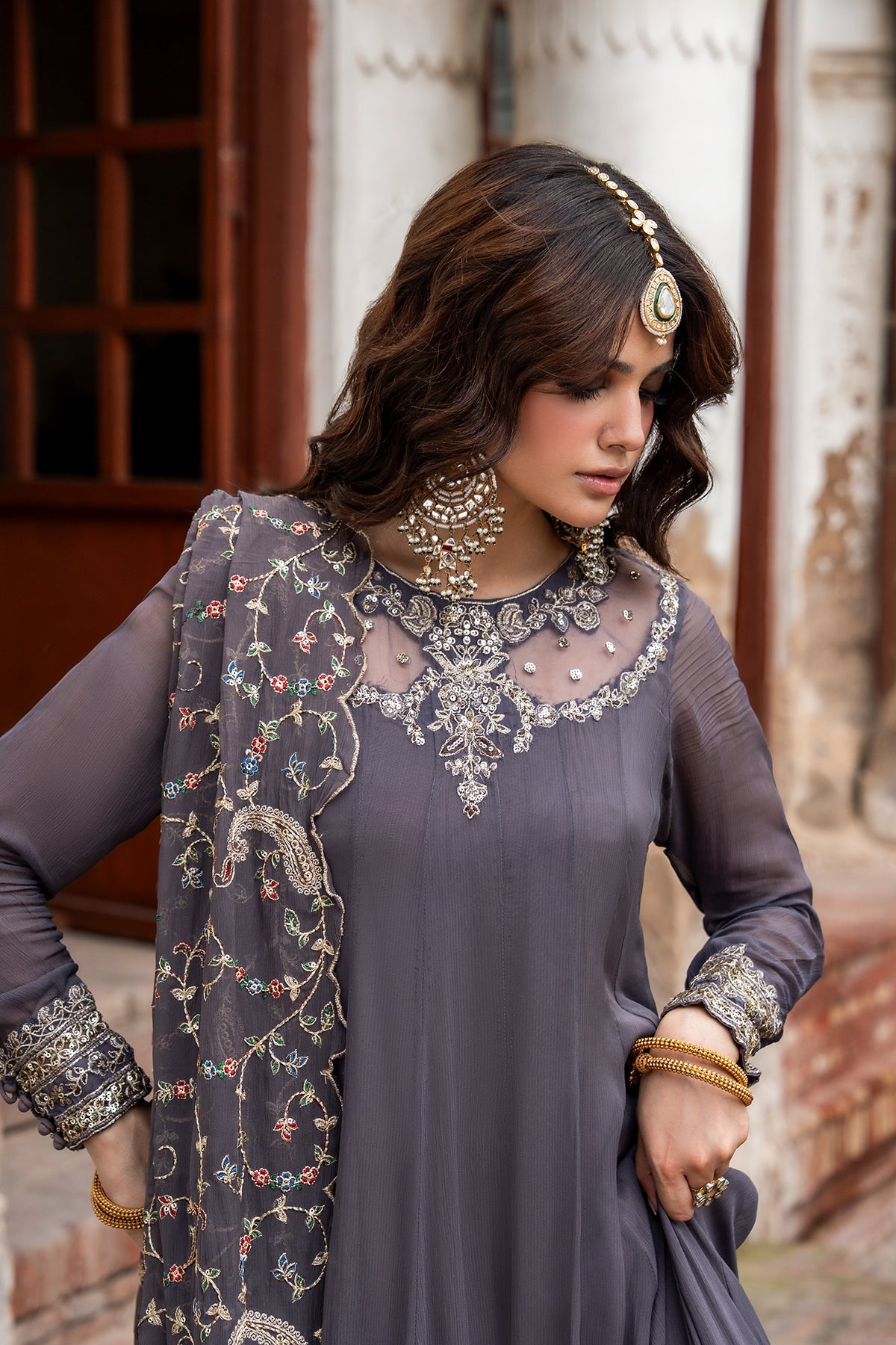 Charizma | Festive Pret | 3-PC Embroidered Chiffon CMA-6-450 by Charizma - Designer Dress  - Type : Ladies Clothes - Available at Libayah - 100% Original 