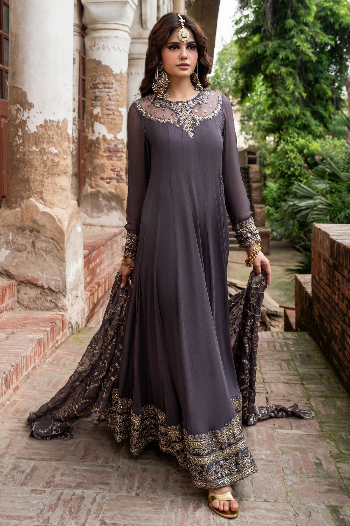 Charizma | Festive Pret | 3-PC Embroidered Chiffon CMA-6-450 by Charizma - Designer Dress  - Type : Ladies Clothes - Available at Libayah - 100% Original 