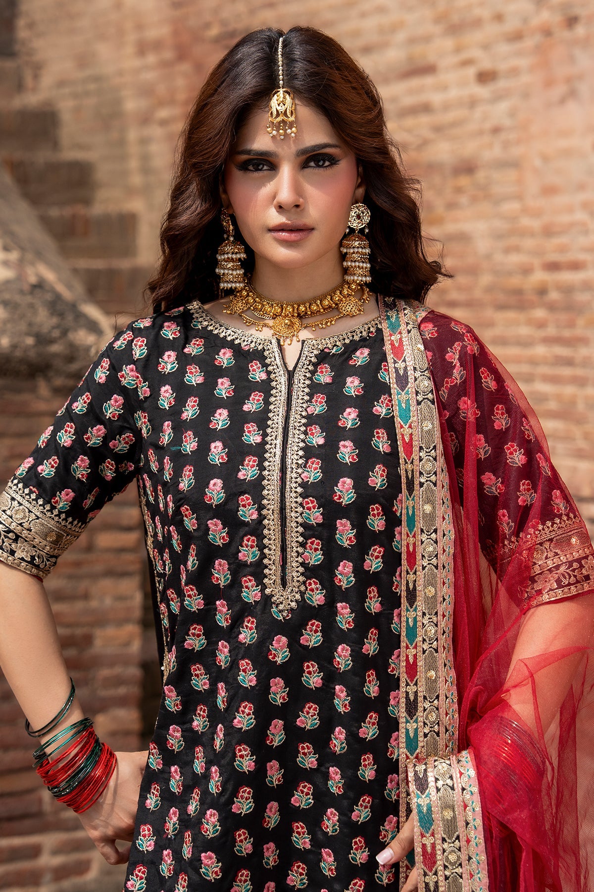 Charizma | Festive Pret | 3-PC Embroidered Raw Silk CMA-6-355 by Charizma - Designer Dress  - Type : Ladies Clothes - Available at Libayah - 100% Original 