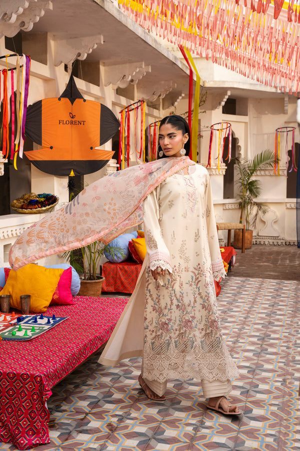 Florent | Basant Chikankari | FBC - 5A - by Libayah - Registered Vendor of : Florent - 100% Original Designer Dress