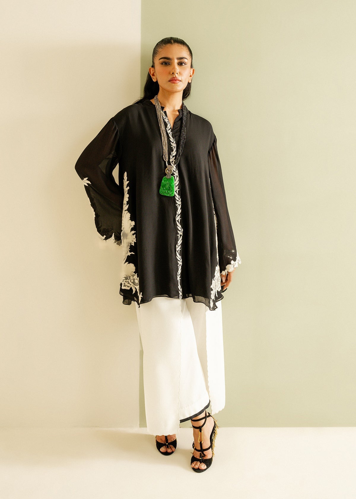 Mahgul | Ayanas Garden | Monochrome Flow by Mahgul - Designer Dress - Type: Ladies Clothes - Available at Libayah - 100% Original