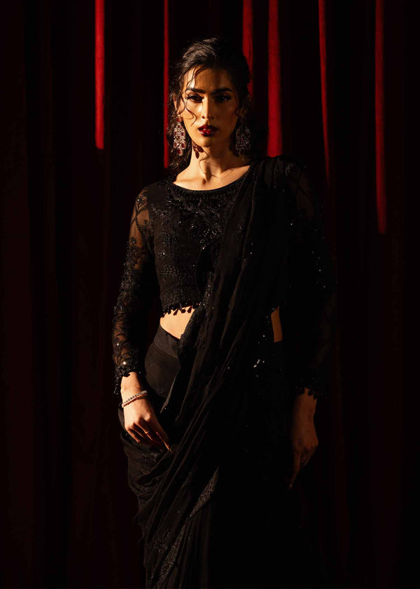 Paras by Pasha | Noor -e- Jahan Saree Collection | Shab-e-Noor by Paras by Pasha - Designer Dress - Type: Ladies Clothes - Available at Libayah - 100% Original