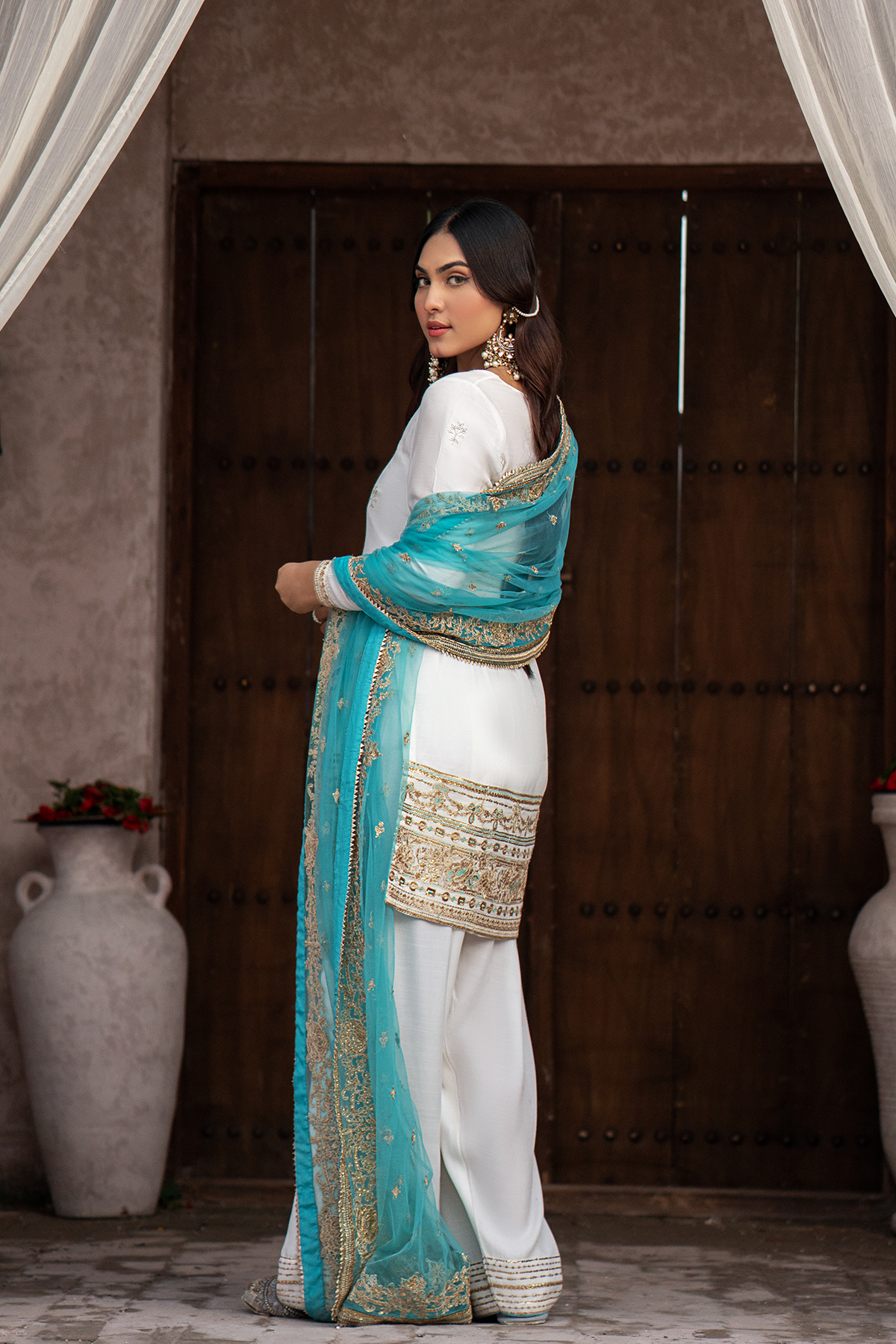 Erum Khan | Sakhiyan Formals | SUFAID PHOOL by Erum Khan - Designer Dress - Type: Formal - Available at Libayah - 100% Original