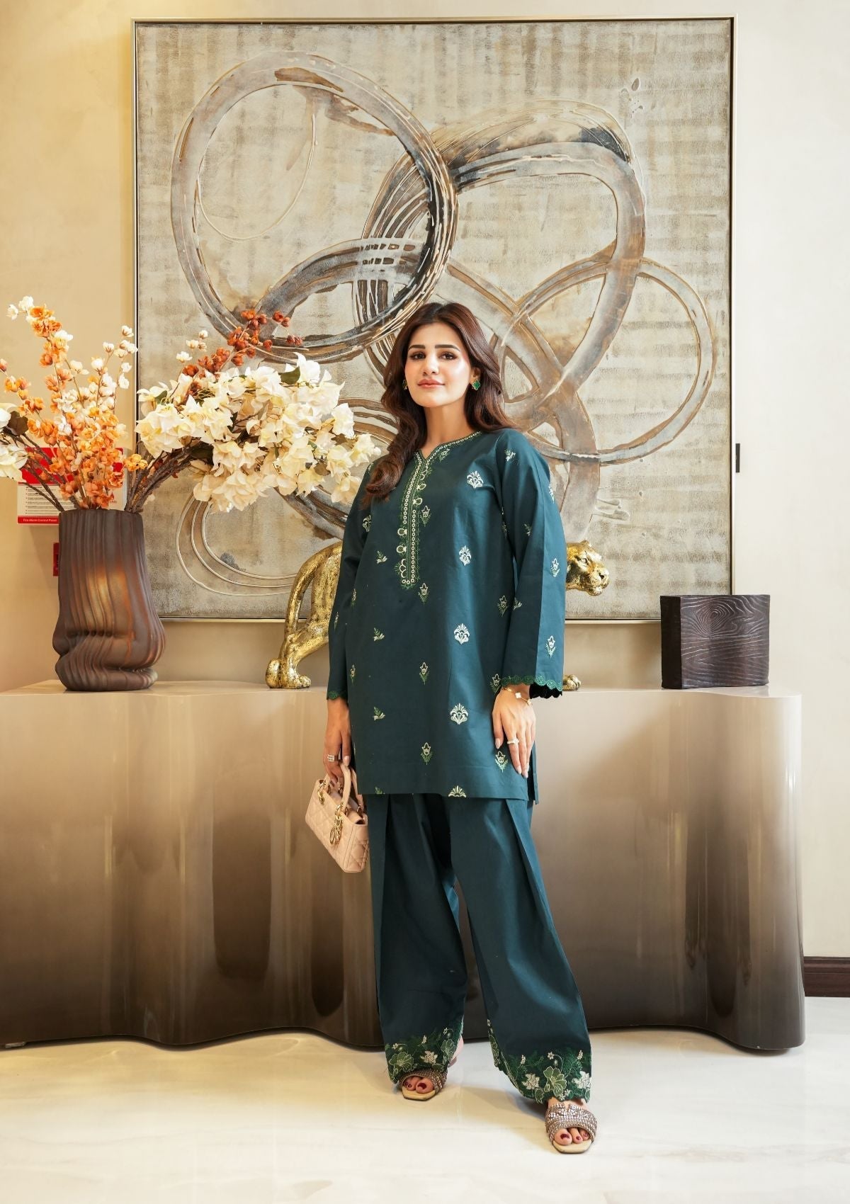 Faiza Faisal | FNF Cords Edit |DEEP TEAL CHARM by Faiza Faisal - Designer Dress  - Type : Ladies Clothes - Available at Libayah - 100% Original 