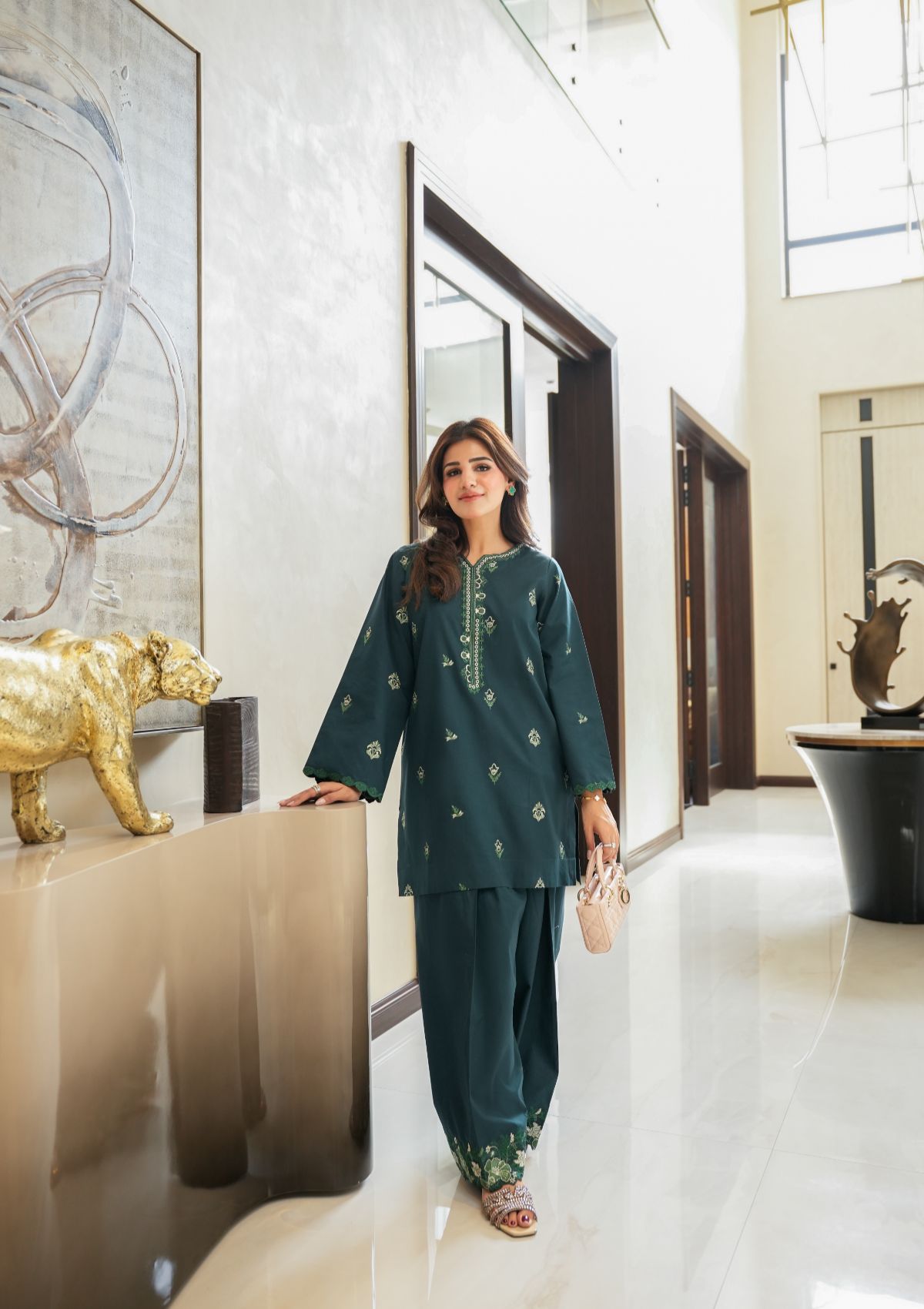 Faiza Faisal | FNF Cords Edit |DEEP TEAL CHARM by Faiza Faisal - Designer Dress  - Type : Ladies Clothes - Available at Libayah - 100% Original 