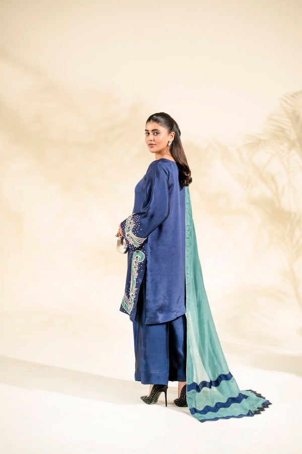 Faiza Faisal | Elara Luxury Pret | NAVY SERAPH - Designer Dress - Type : Ladies Clothes - Available at Libayah - 100% Original