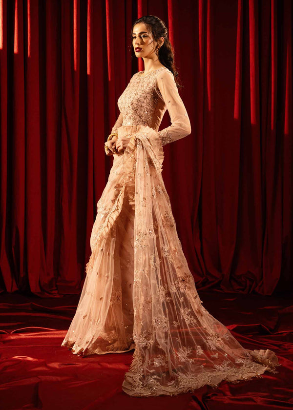 Paras by Pasha | Noor -e- Jahan Saree Collection | Shab-e-Gulabi by Paras by Pasha - Designer Dress - Type: Ladies Clothes - Available at Libayah - 100% Original