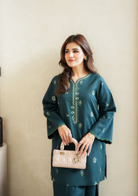 Faiza Faisal | FNF Cords Edit |DEEP TEAL CHARM by Faiza Faisal - Designer Dress  - Type : Ladies Clothes - Available at Libayah - 100% Original 
