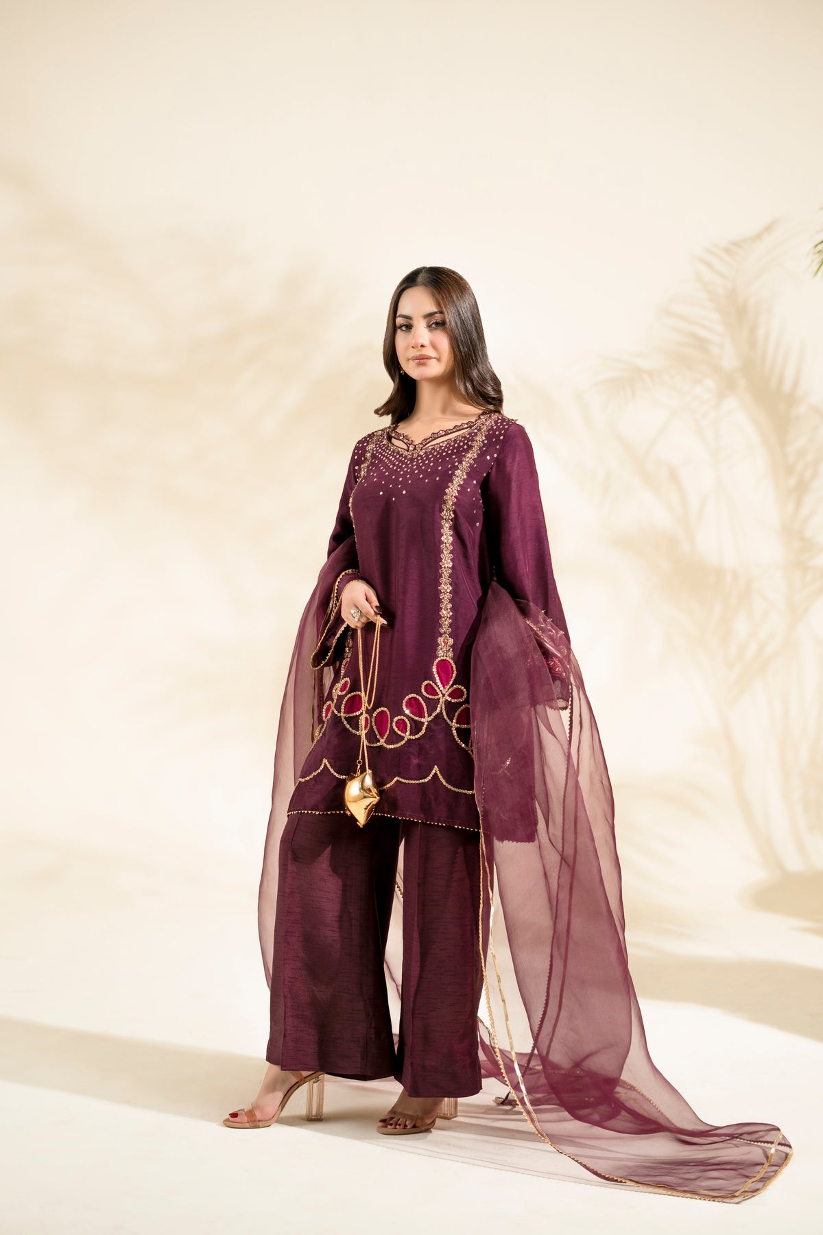 Faiza Faisal | Elara Luxury Pret | PLUM ROYALE - Designer Dress - Type : Ladies Clothes - Available at Libayah - 100% Original