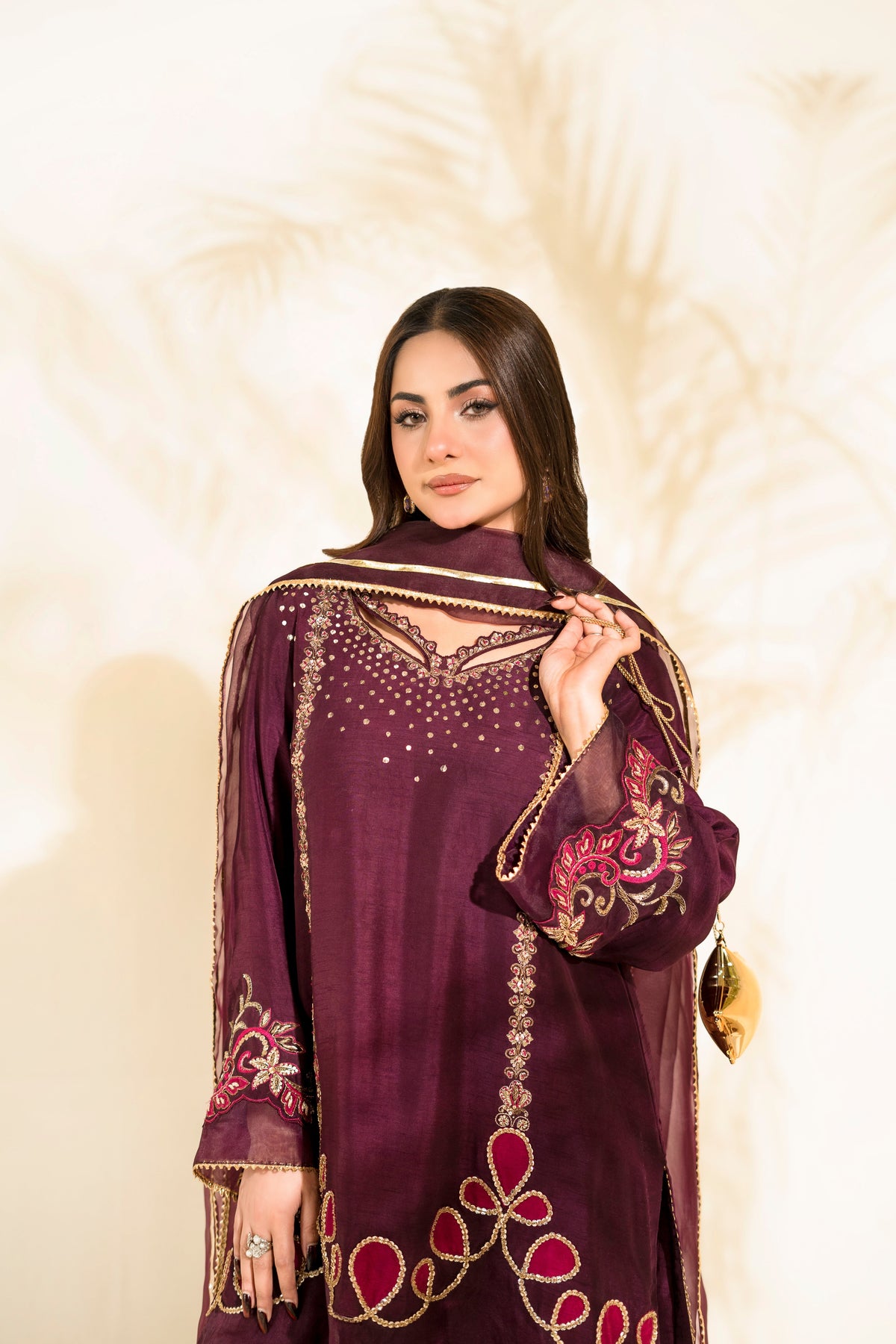 Faiza Faisal | Elara Luxury Pret | PLUM ROYALE - Designer Dress - Type : Ladies Clothes - Available at Libayah - 100% Original