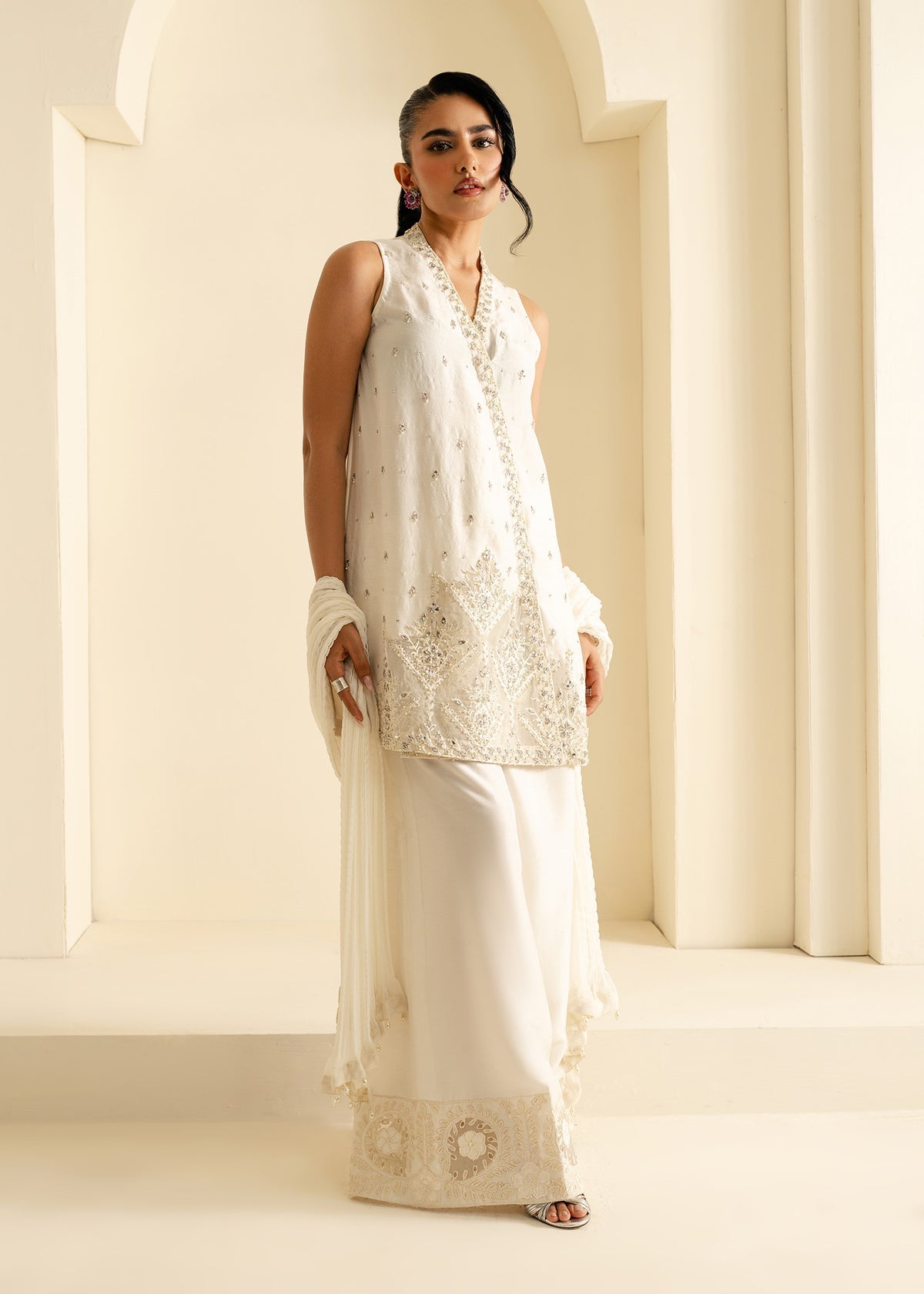 Mahgul | Nooreh Luxe | Celestial Ivory by Mahgul - Designer Dress - Type: Ladies Clothes - Available at Libayah - 100% Original