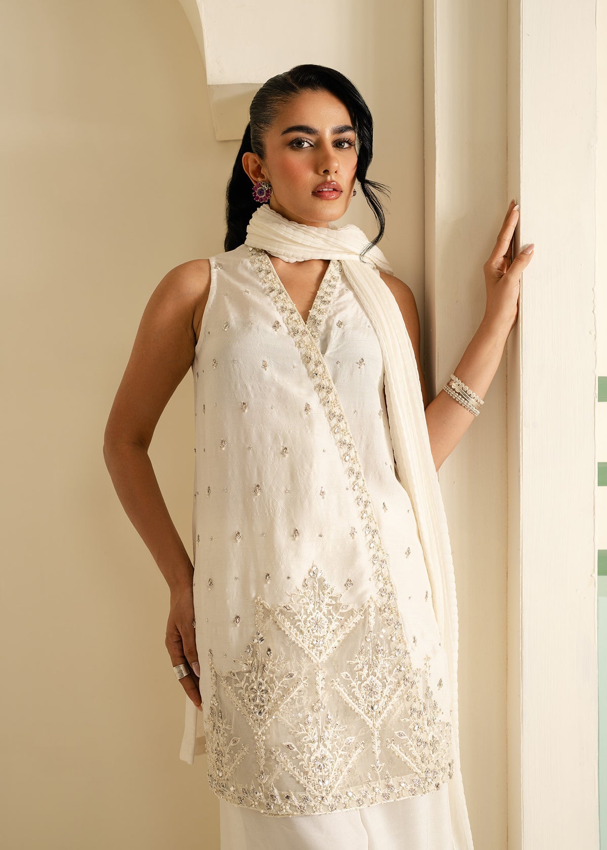 Mahgul | Nooreh Luxe | Celestial Ivory by Mahgul - Designer Dress - Type: Ladies Clothes - Available at Libayah - 100% Original