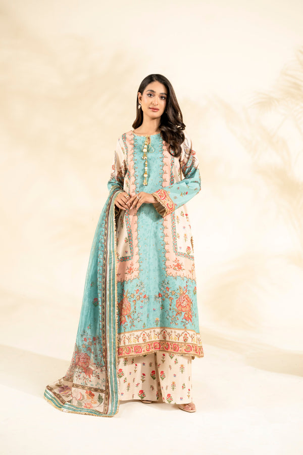 Faiza Faisal | Elara Luxury Pret | AQUA BLOOM - Designer Dress - Type : Ladies Clothes - Available at Libayah - 100% Original
